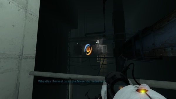 Portal 2 : Die Künstliche Intelligenz leuchtet die Wände an, auf denen Sie Portale platzieren sollten.