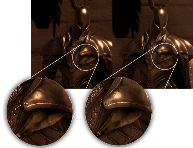 This picture shows the detail changes of the mod. On the left you can see the original, on the right the mod.